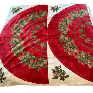 Christmas Pine Cone Skirt tablecloth Fabric Panel & Appliques R.E.D. Textile DIY